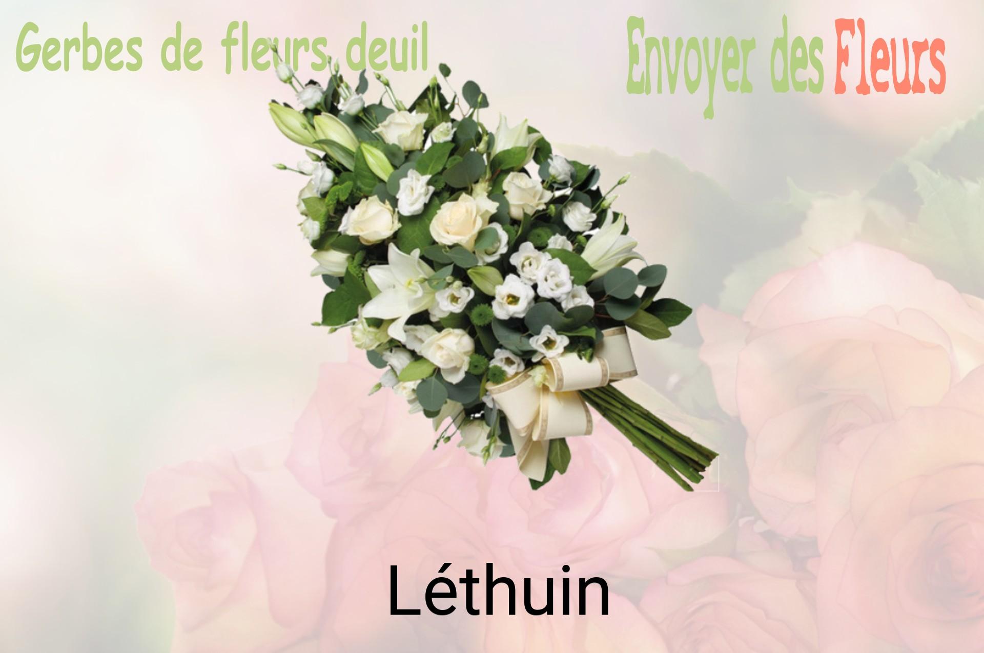Gerbe de fleurs de deuil livrée à Léthuin